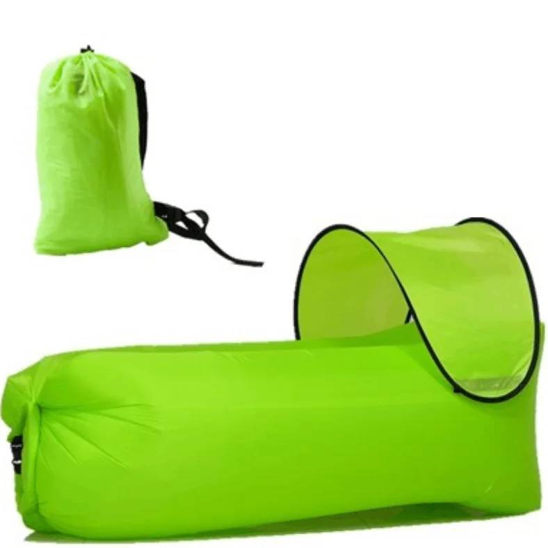 
Portable Foldable Outdoor Lazy Inflatable Sleeping Air Sofa Bed Mattress With Sun Protection Awning 