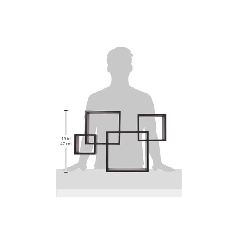 Hot sale 4 cube intersecting wall mounted floating shelves wooden shelf wall cube