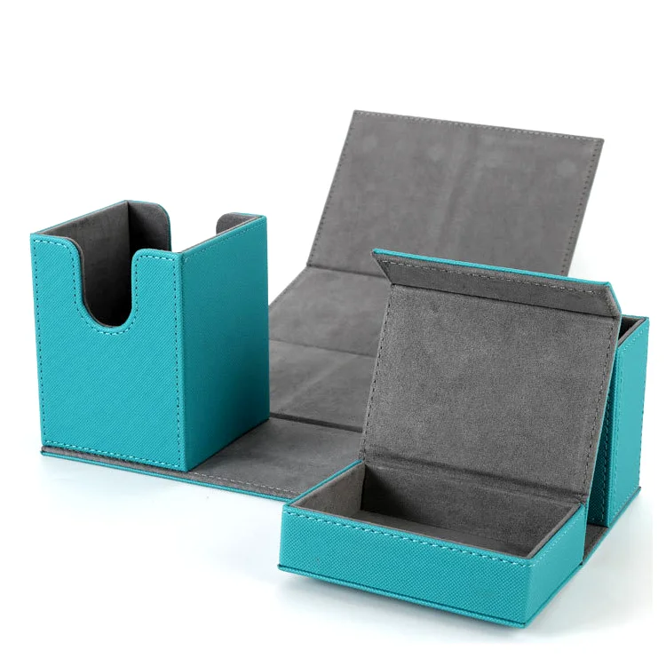 Modern Dice Box Leather Playing Card Tcg Gaming Storage Holder Trading Card Game Deck Box