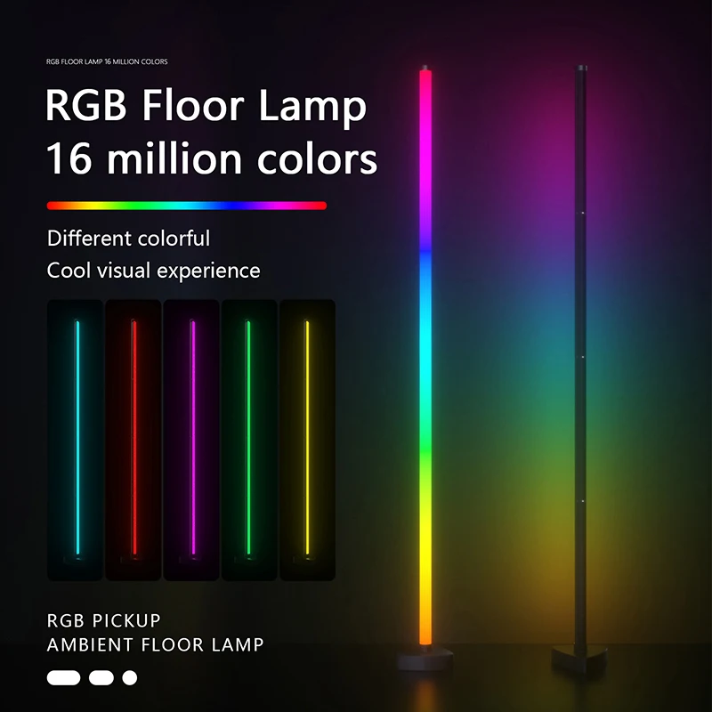 По заводской цене ИК-приложение умное управление RGBIC RGB светодиодный стоячий угловой напольный светильник для гостиной дома
