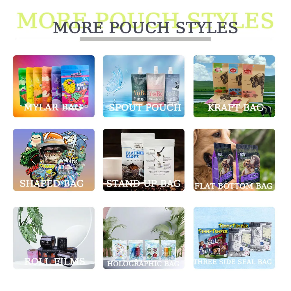 Customized Brand Printing Aluminum Foil Food Plastic Bag Stand Up Zipper Pouch Gummy Candy Packing Bag With Window