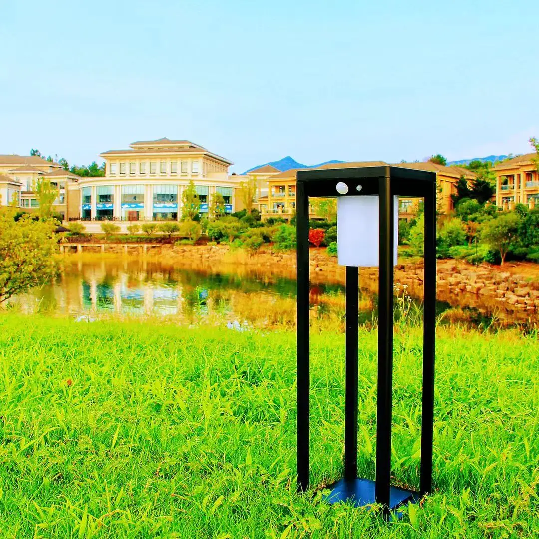 waterproof aluminum bollard candle pc shade garden solar lamp posts for yard