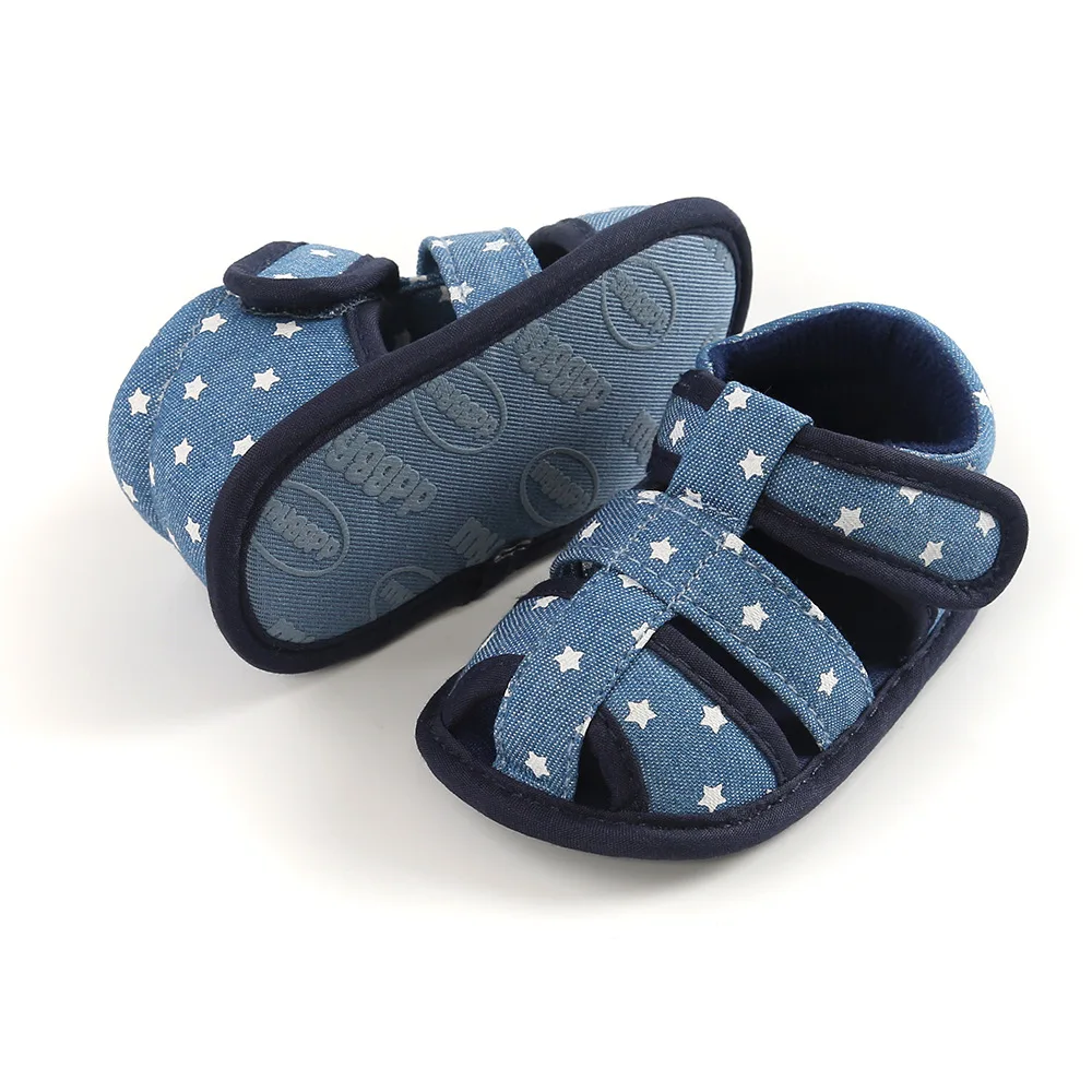 OEM ODM Summer Outdoor Hook & Loop Cotton Fabric Soft Unisex Baby Toddler Sandal Shoes Custom