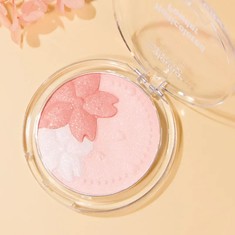 Flower face pearl powder easy to wear super thin high shiny glitter powder