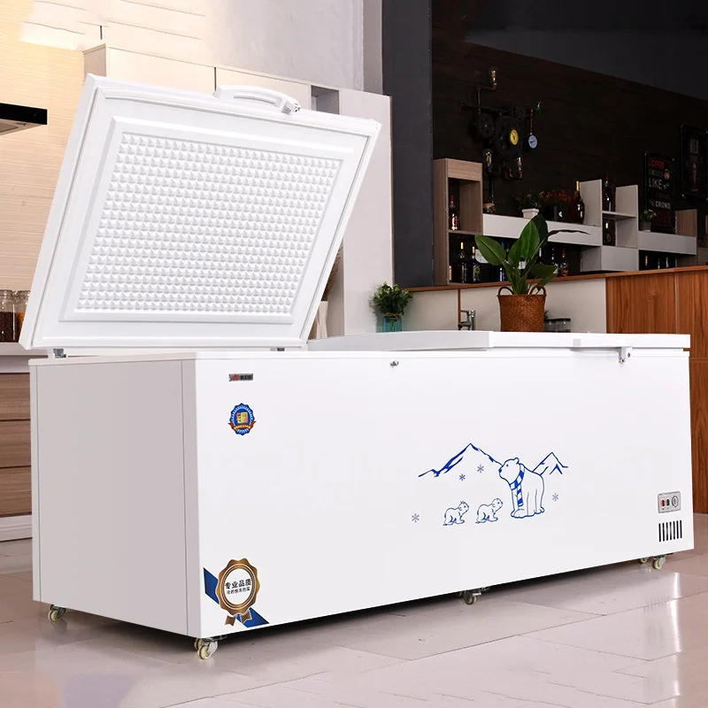 Top-freezer Commercial Chest freezer Refrigerator Ice Cream Cabinet Deep Horizontal Fridge with Large Capacity Wholesale