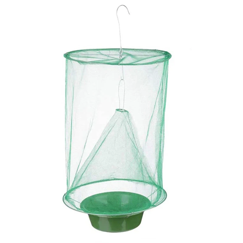 LNDF Hot Sale Hanging House Fruit Fly Trap Flies Net with Lure bowl Plastic Eco Material Disposable Green Indoor Outdoor