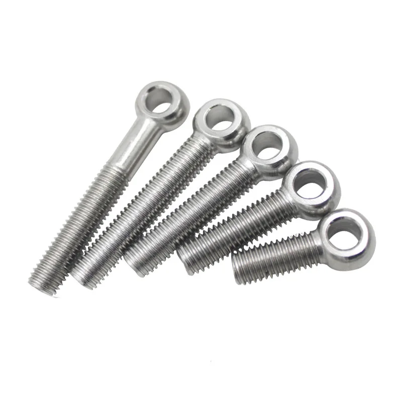 ANGSI Fastener DIN580 DIN444 stainless steel closed shoulder pattern machinery bent lifting swing eye bolts with nuts M8