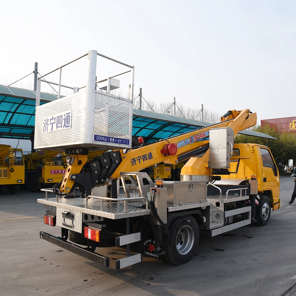 Hydraulic Man Lift Straight Arm 27m JMC Vehicle Mounted Aerial Work Platform Lift Capacity