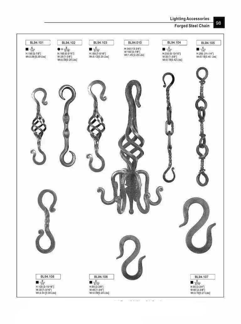 Forged semi-finished products  forged chain for advertising signs, flower pots and for fencing around the garden