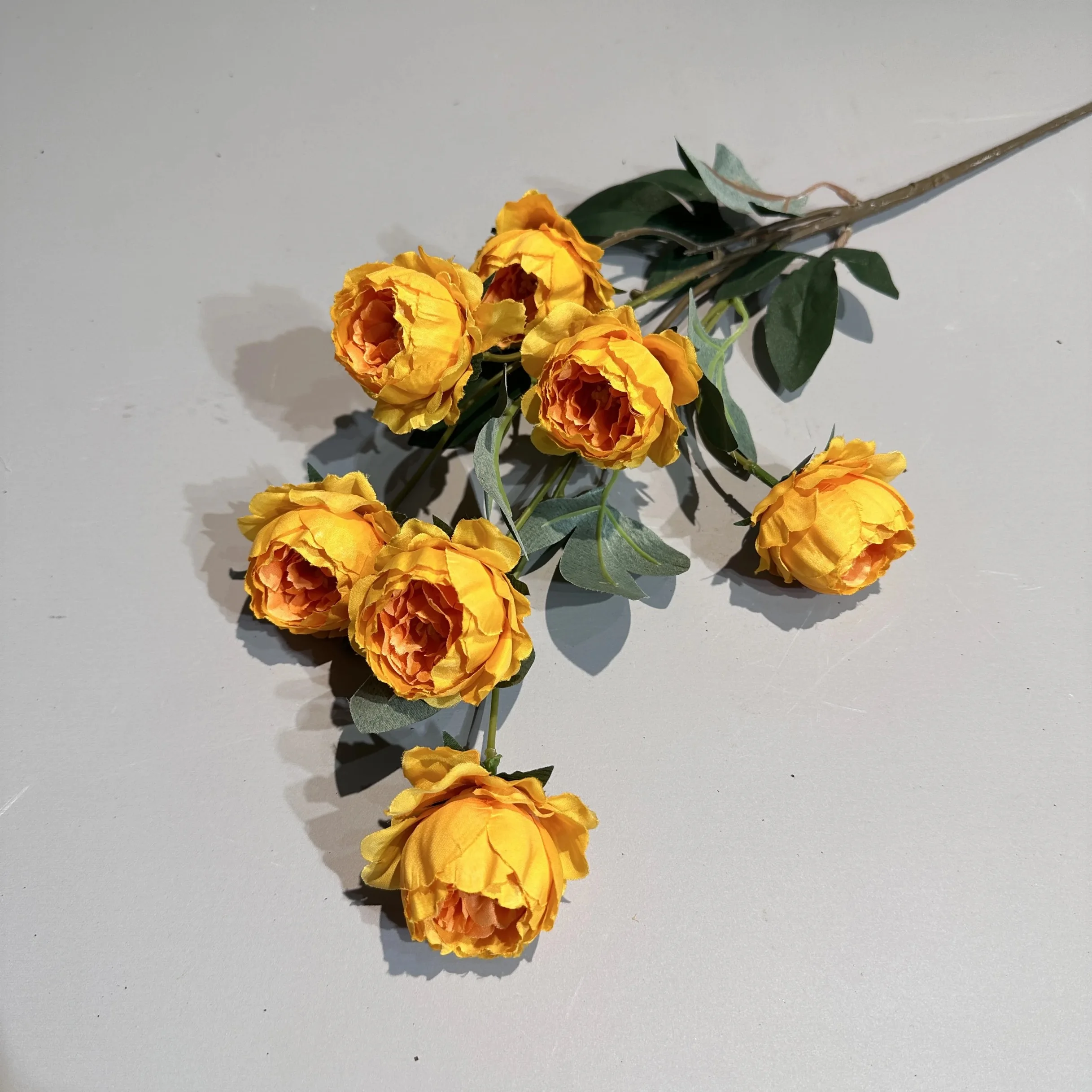 Factory direct sale artificial 7 heads peony  flowers long stem bunches for wedding home decoration
