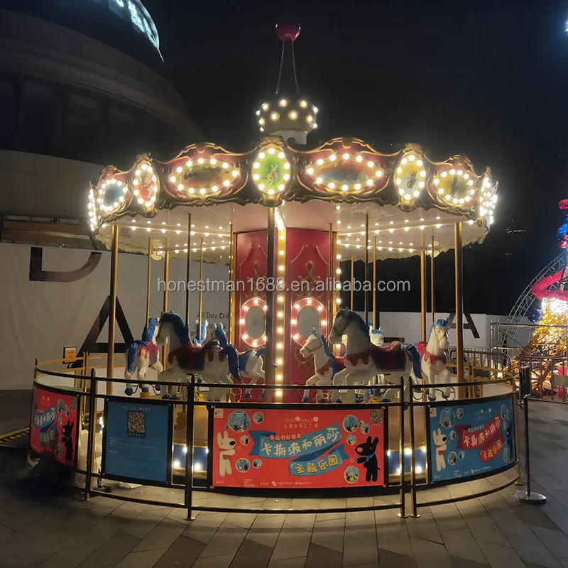 Amusement park equipment toys items merry go round electric kids horse ride used carousel for sale