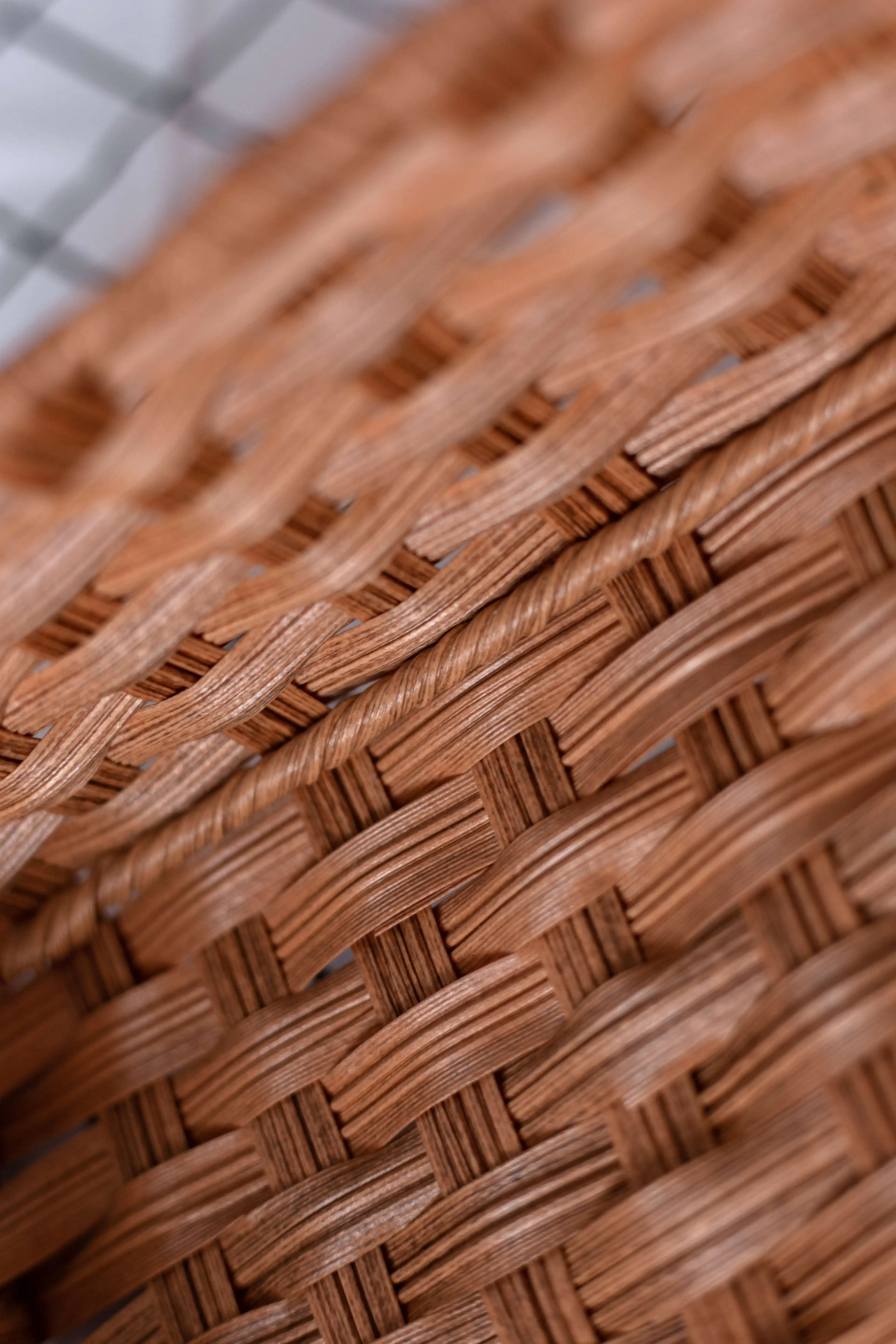 Household Grey PP rattan Plastic Woven Storage Organizing Picnic Baskets Containers with Handles