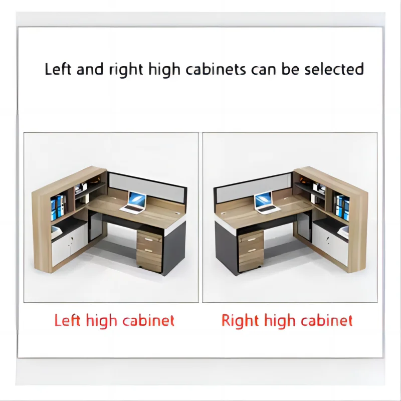 Liyu furniture Modular Staff office table design Indoor Modern wooden with  high side cabinet work station Office Partitions