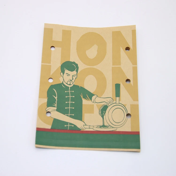 Kingwin Custom Logo Greaseproof Takeaway Kraft Packaging Fast Food Paper Bags For Barbecue Fried Chicken