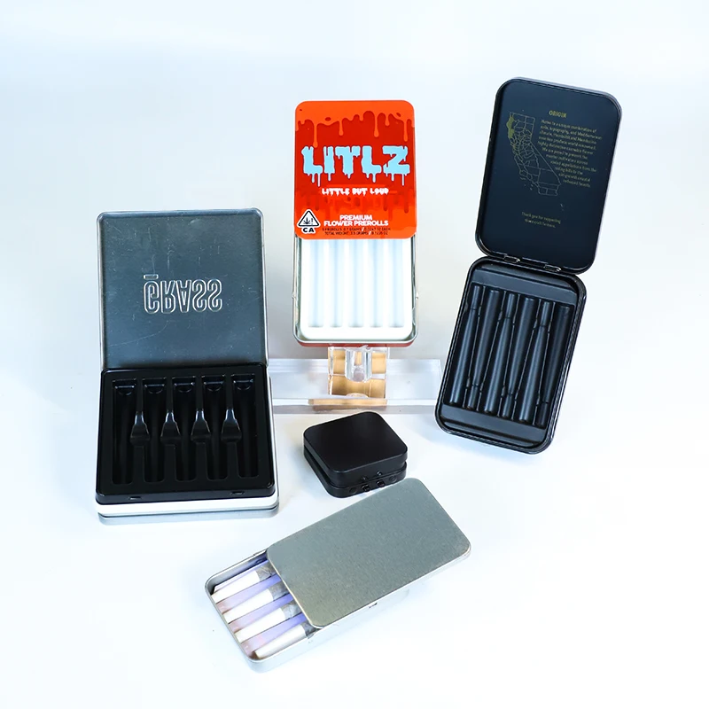 UKETA custom logo empty 6 packs design portable pre rolls tin box joint case