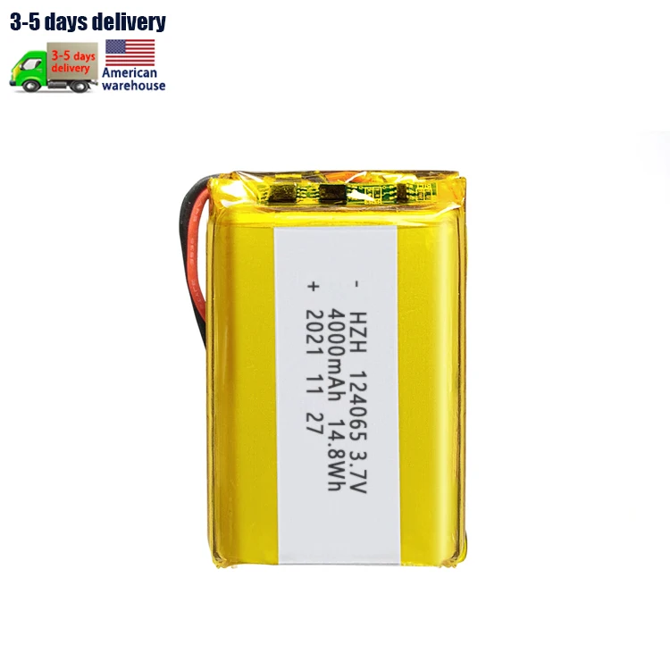 KC Certified 124065 Polymer lithium battery with PCB and cable 4000mAh for charging bank GPS positioning 124065 Li Po