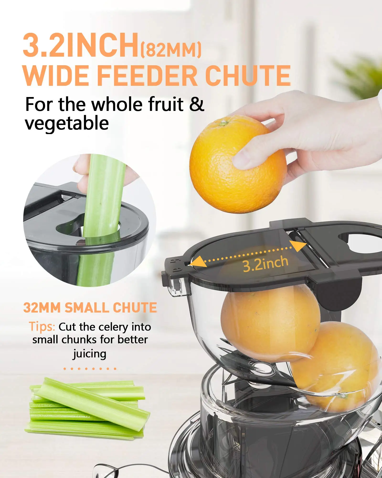 MSF vertical big mouth slow masticating juicer