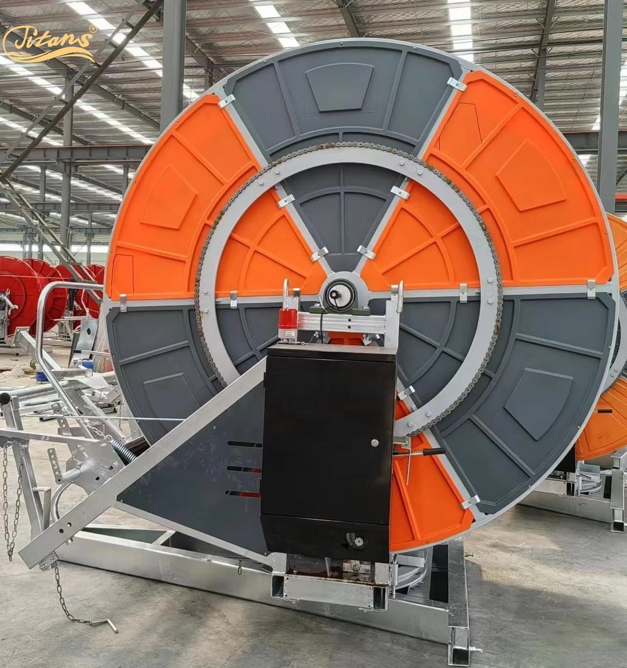 Titans 75-400 New Hose Reel Irrigation Machine with Rain Gun Sprinkler for Farm System