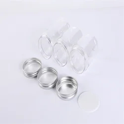 wholesale empty transparent pet plastic cosmetic custom skin cream jar with white lid