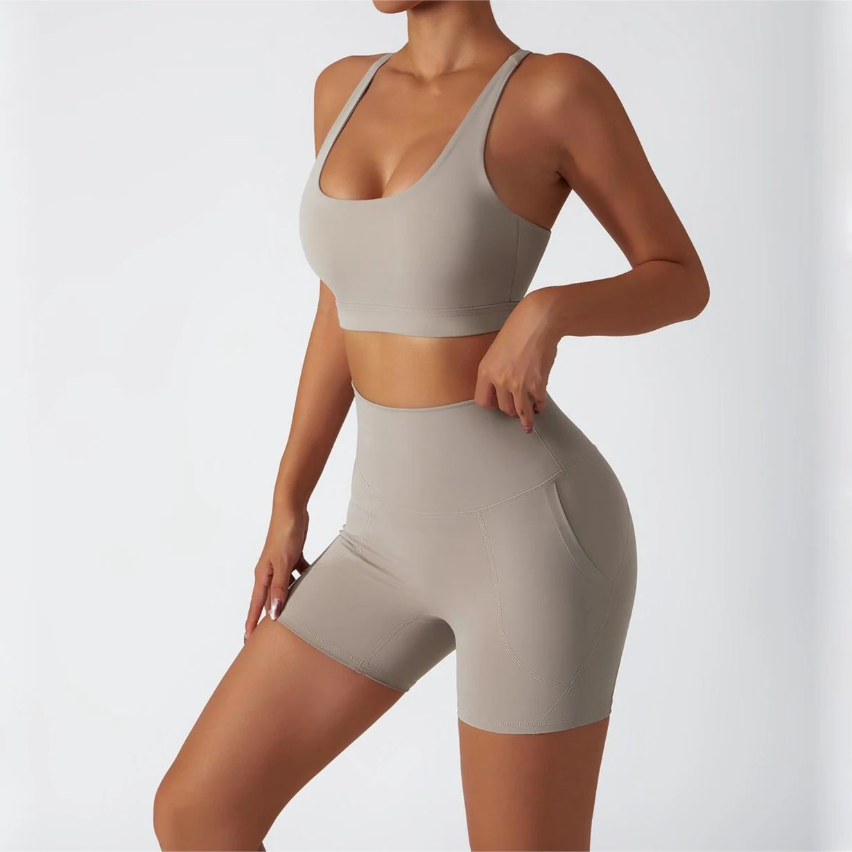 custom print logo women workout active wear manufacturer gym fitness nylon spandex yoga wear sets