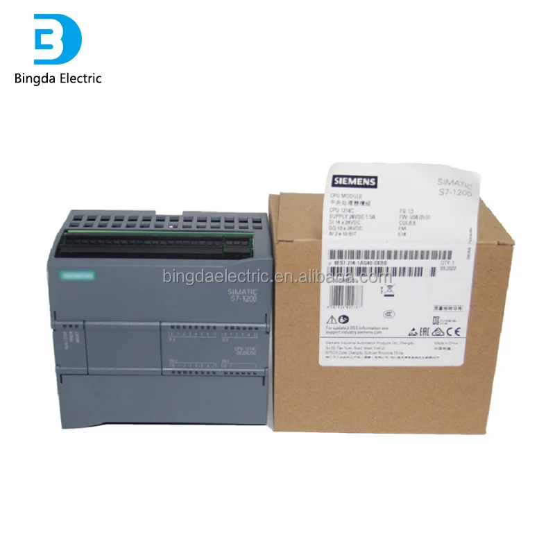 Bingda SIEMENS NEW SIMATIC S7-1200 6ES7214-1AG40-0XB0 CPU 1214C Compact CPU Programmable Logic Control Module