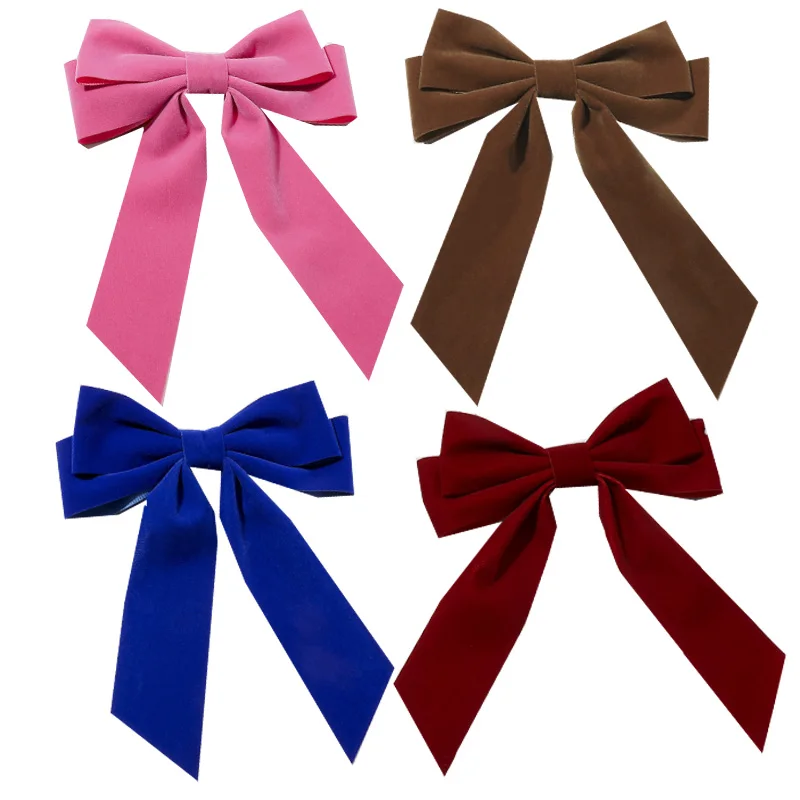 Wholesale New Hair Accessories Bow Hair Fashion Velvet Bow Clips For Girls