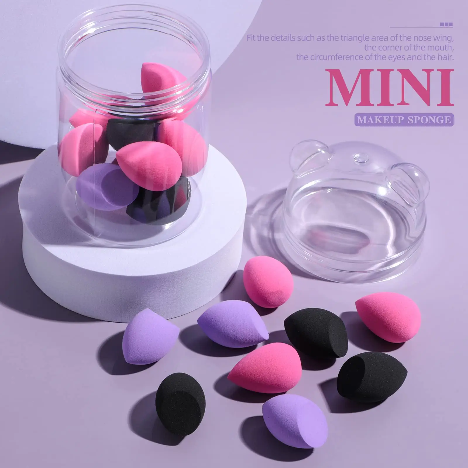 20 Pcs Makeup Sponge Set Mini Blender Sponges for Liquid Cream and Powder Puff