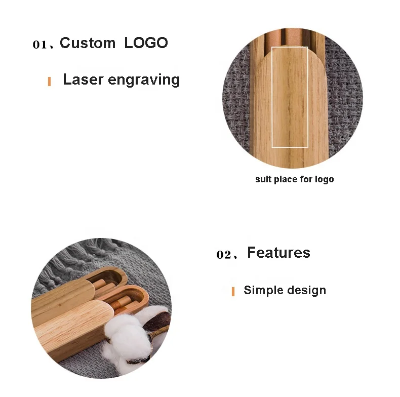 Custom Travel mini chopstick box Pure wood portable chopsticks with case