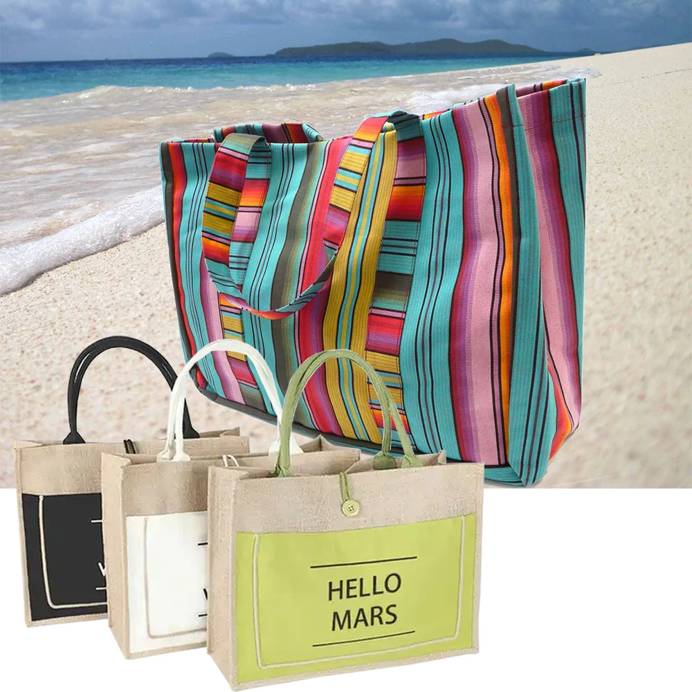 manufacturers custom eco friendly handmade gift beach carrier canvas burlap jute fabric gunny sack shopping non woven tote bags