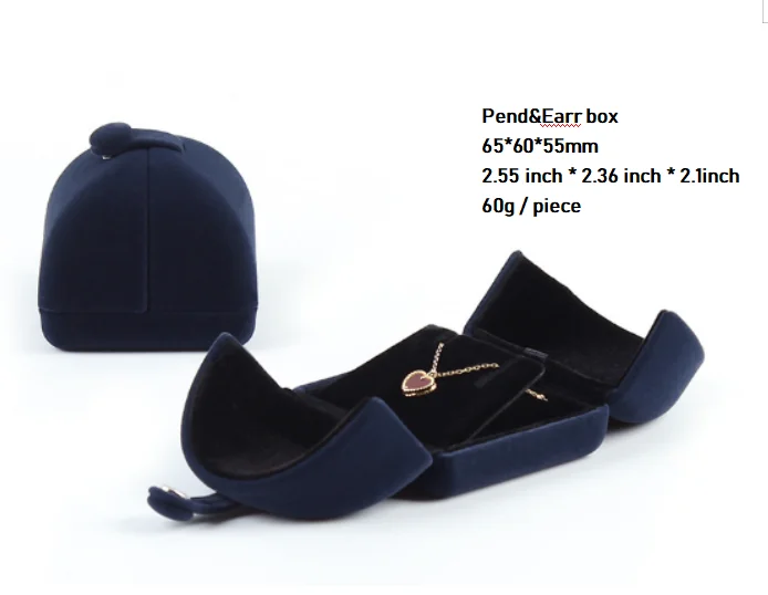 Hotsale high end flannel velvet jewellery packaging box double open foil logo necklace bracelet ring box with custom logo