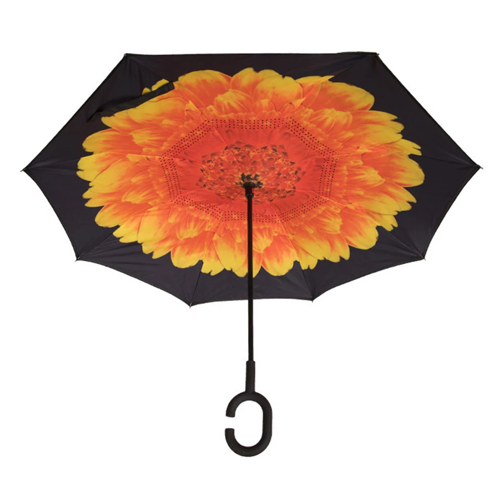 popular custom logo diagram digital printing blue sky,and white clouds double layer straight golf rain umbrella/