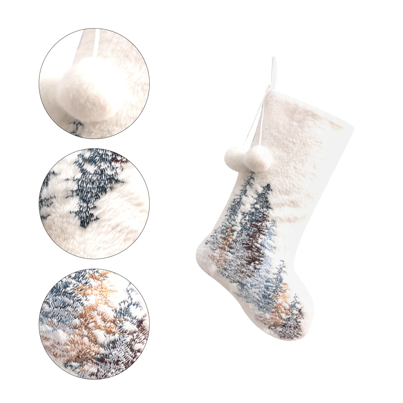 Hot Sell Ivory White Xmas Sock Knit Gift Christmas Stocking for home decorations