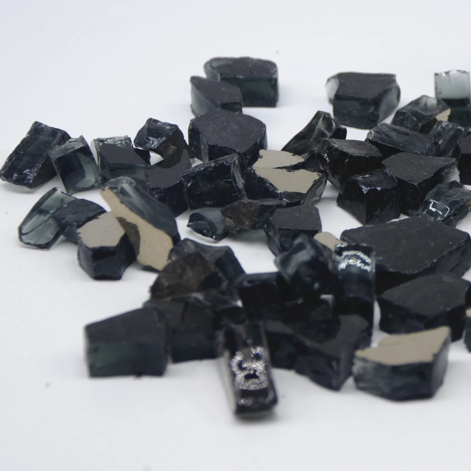 1/2' black broken glass fire pit tempered glass