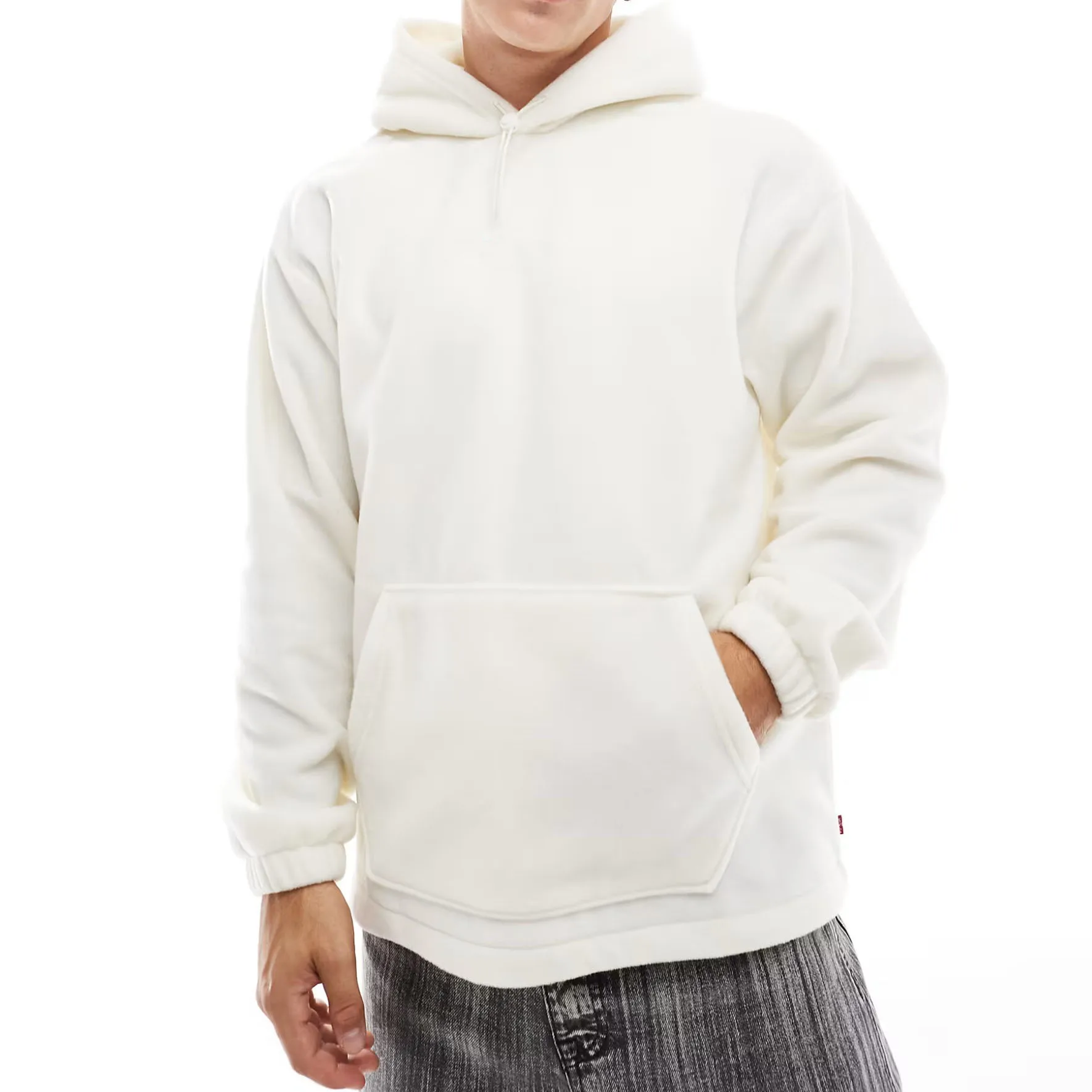 Hot Selling Fleece Boxy Fit Hoodie Custom High Quality Wholesale White Blank Plain Hoodies for Men