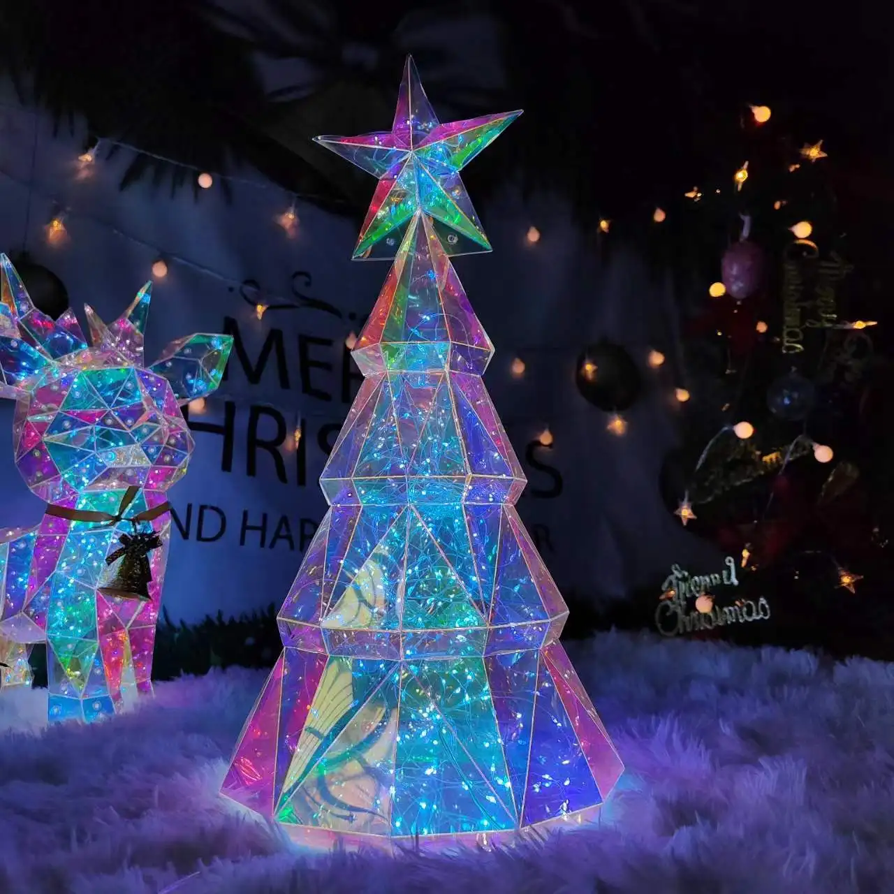 Hot Sell Valentines Day Christmas Tree Magic Glow Love Christmas Tree Series 3d Teddy Bear With Led