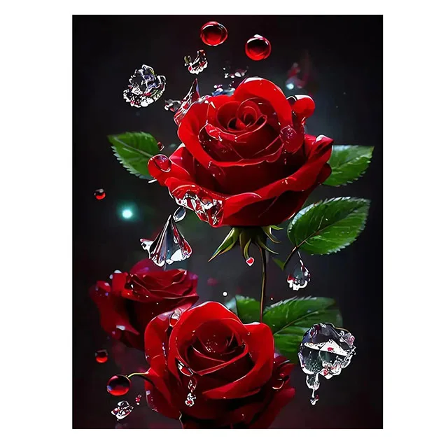 5D Diamond Painting Kits for Adults, DIY Diamond Painting Pictures Set Paint by Numbers Cross Embroider