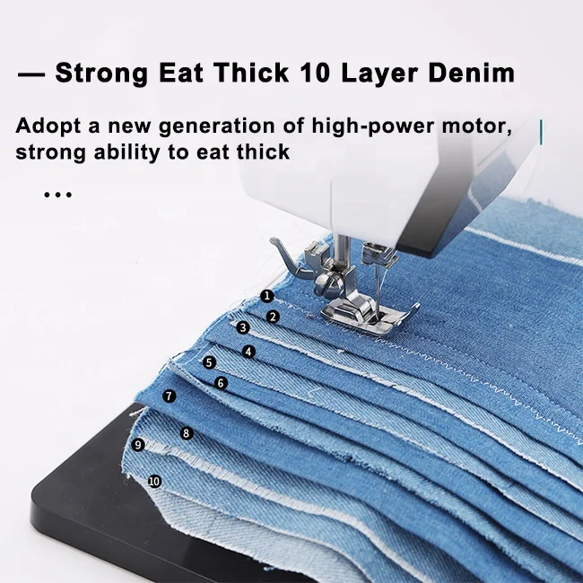 UFR738 Sewing Accessories T Shirt Hat Bag Sewing Threads Household Automatic Electronic Overlock Mini Sewing Machine With Table