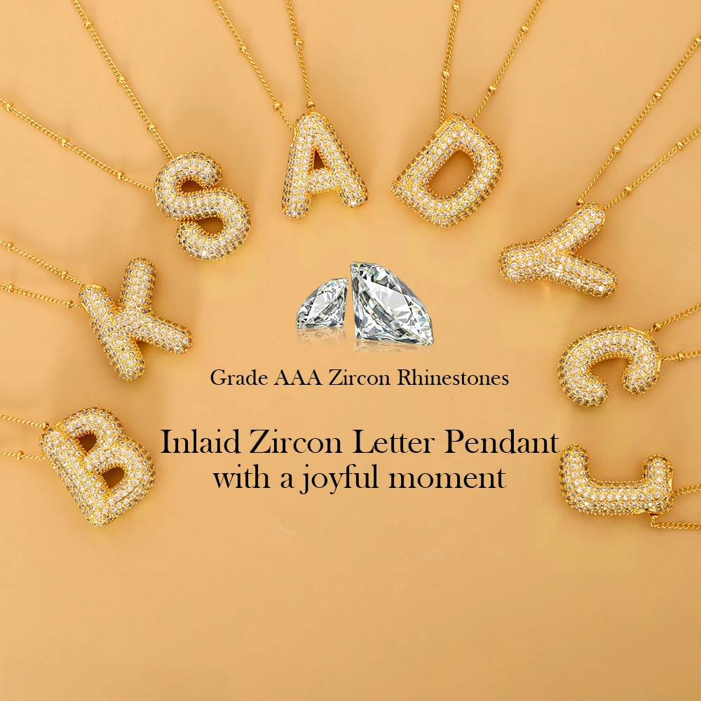 High Quality Fashion Jewelry A To Z Letter Pendant Necklace For Women Wholesale Luxury Trendy Gold Plated Jewelry Distributors