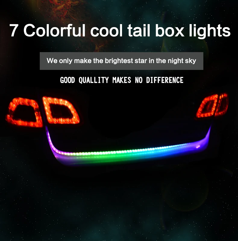 Car LED luggage storage flow neon color light bar turn signal driving , brake, Retrofit streamer light 12v