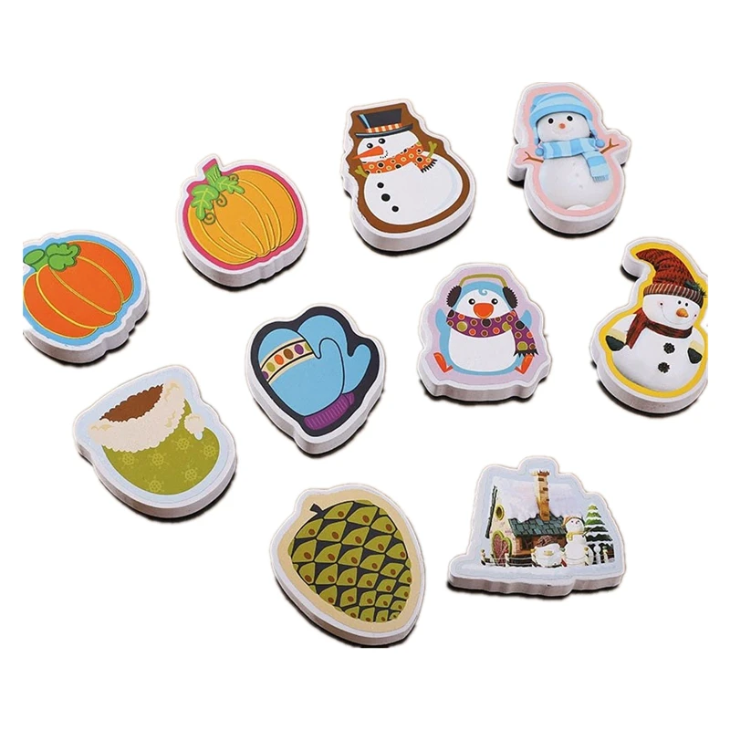 OEM customized  cute size  felt chalkboard eraser Christmas series colorful printing EVA whiteboard erasers