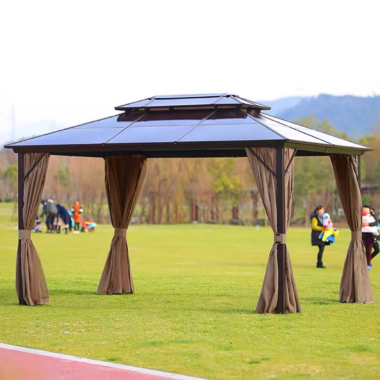 Modern Luxury Outdoor Aluminium Hardtop Garden Pavilion Firm Roof Canopy & Gazebo & Pergola
