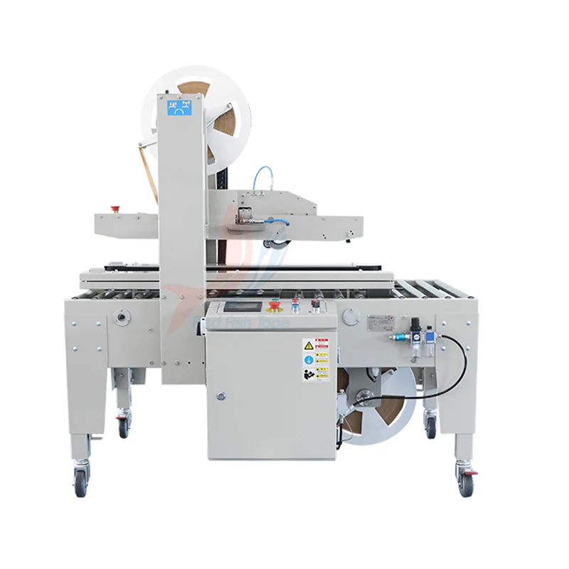 Top & Bottom Case Sealer Water Activated Tape Semi-auto Tape Carton Box Sealing Machine