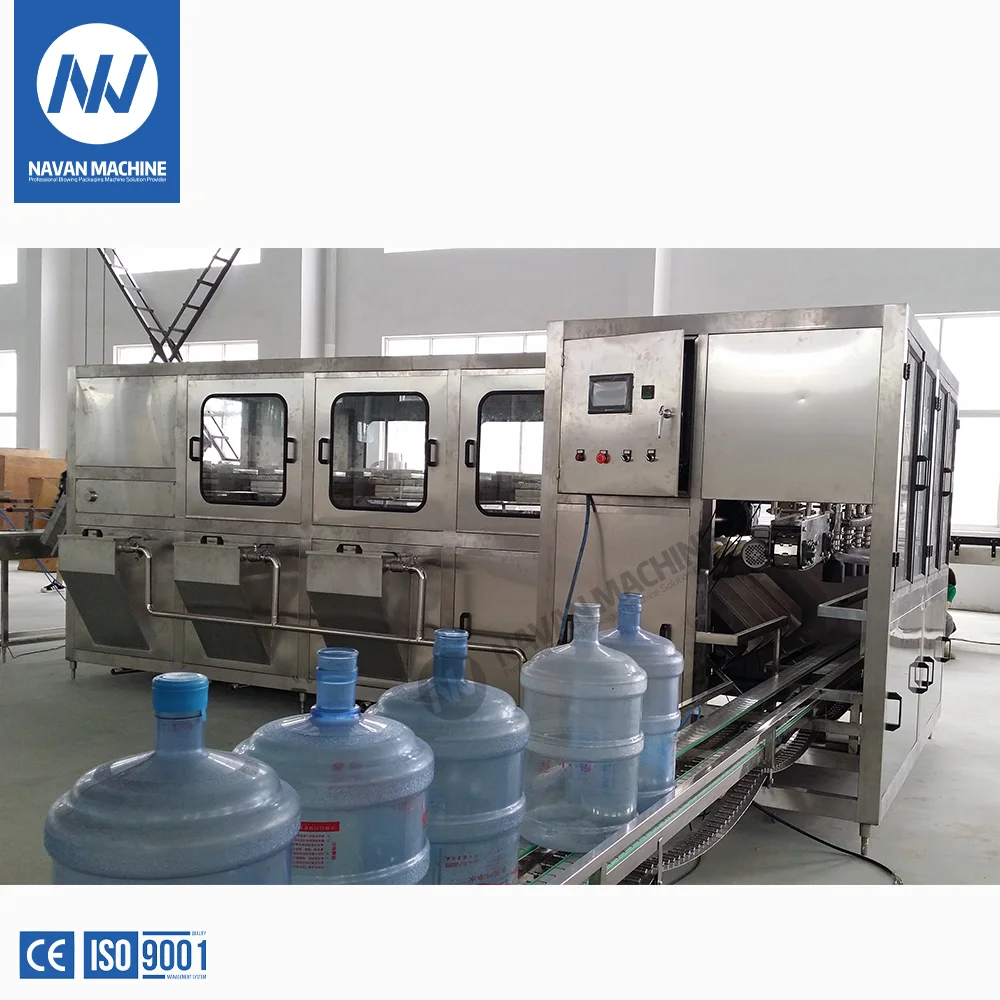 Automatic Water Filling Machine Plastic Gallon Disposable Bottle Washing Bottling Capping 5 Liters 3 ~ 6 Gallon Pressure Capping