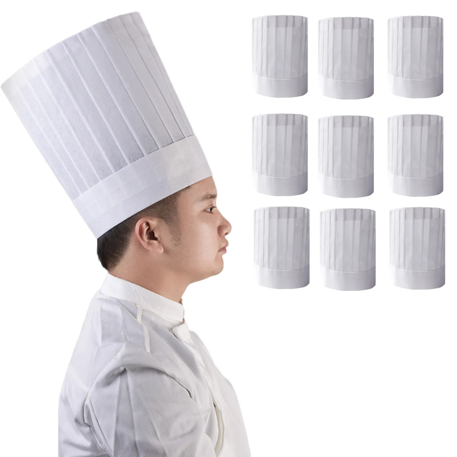 Supplies for Restaurants and Home Cooking Pastry Disposable Chef Uniform Hat Chef Cap Kitchen