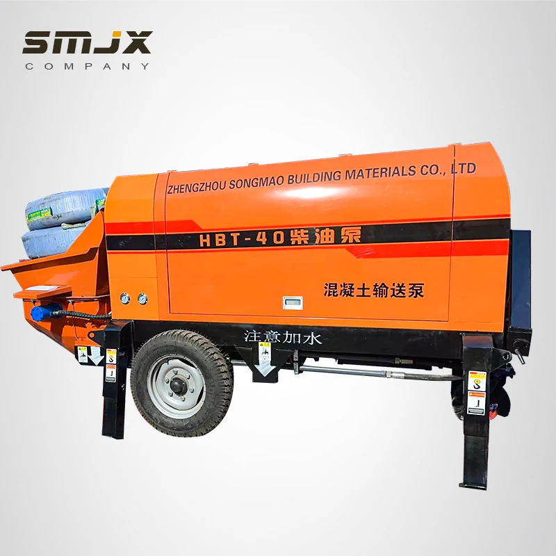 SM-40 Easy Operate Concrete Pump 45KW Electric Diesel Concrete Pumping Cement Mixer Conveying Pump