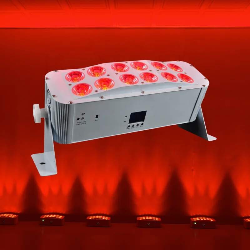 12x18w RGBWA+UV 6IN1 LED Wash Dj Light Wireless Uplight Battery DMX Remote Wifi Professional Disco Club Lights