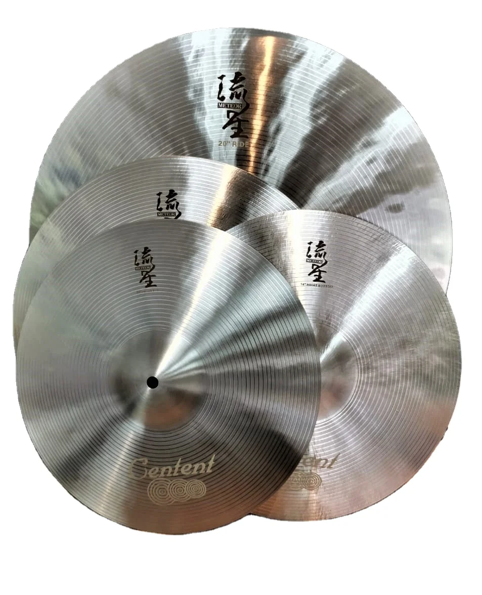 Cymbals set for drum kit Meteor series Professional b20 cymbals pack 5pcs