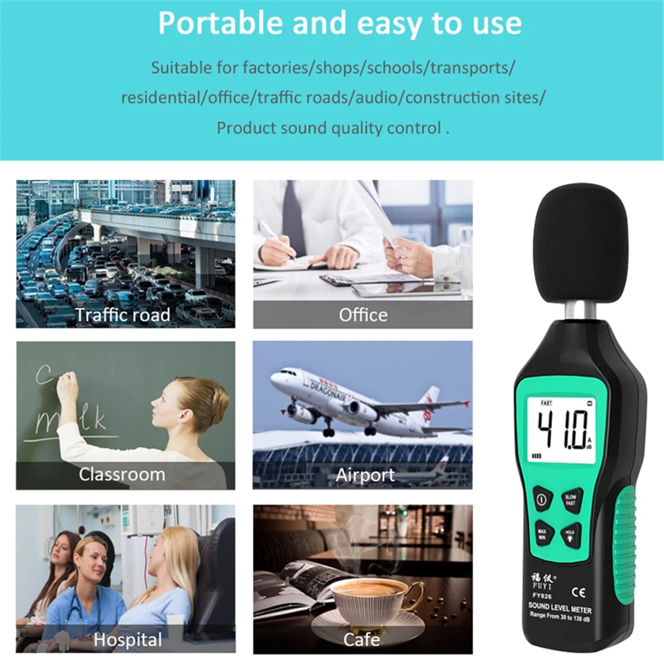 LCD Display Audio Volume Monitor Digital Noise Sound Level Meter Decibel Sonometer 30-130 dB