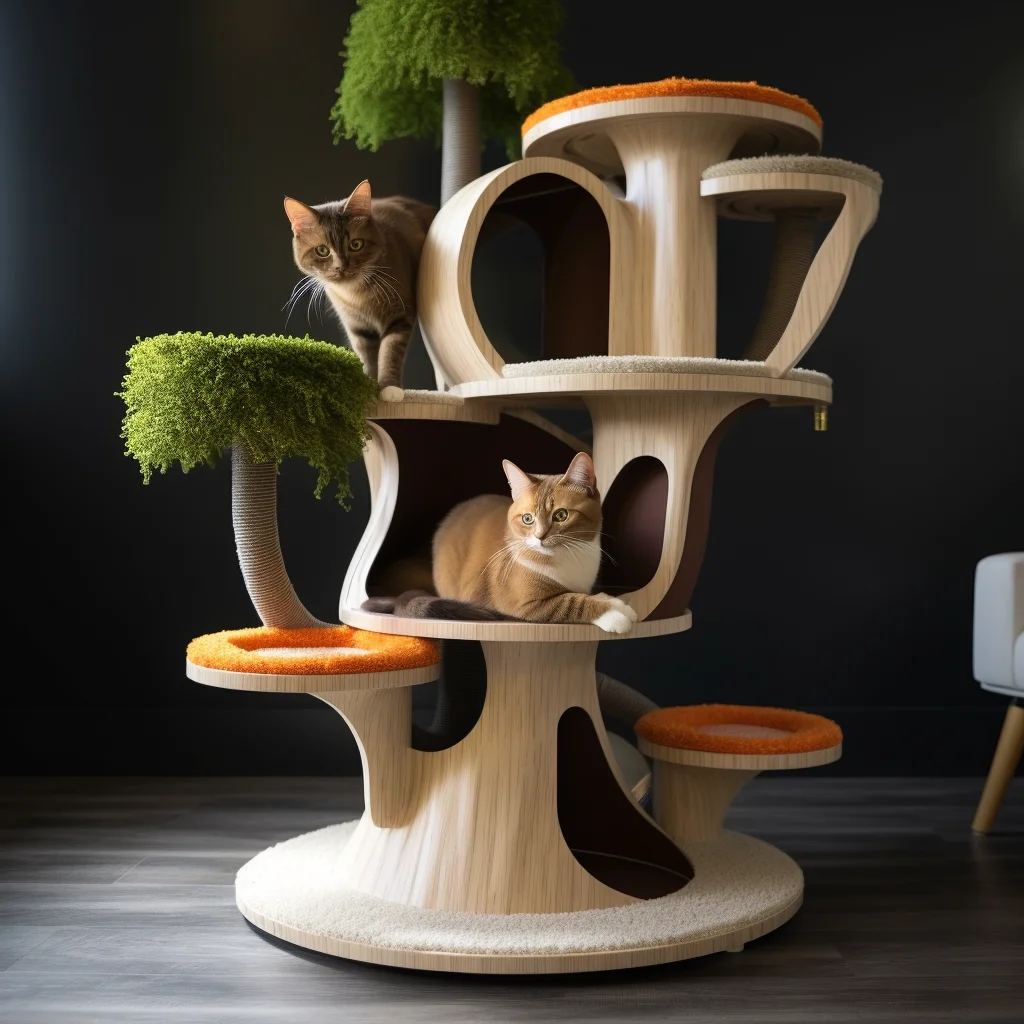 Cat House Apartment qifu Modern Cat Furniture Table Luxury Cat Bed Pet Furniture 3D printing environmentally friendly materials