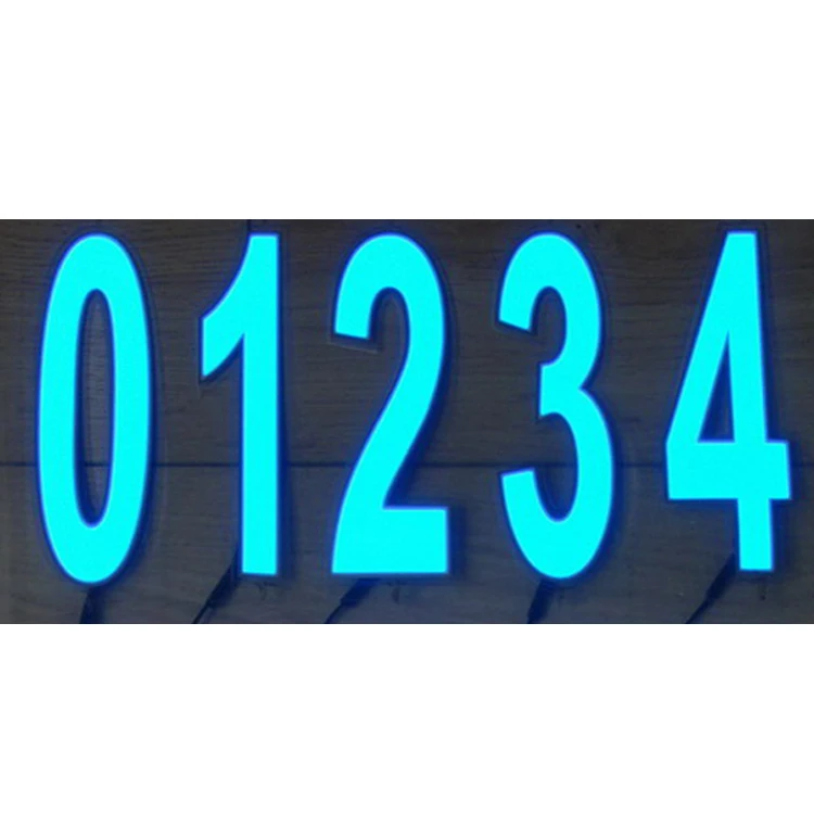 Large Size Flexible Customized EL Panel Backlight 0-9 shape Wonderful Flashing Sheet EL Light Up Led EL Numbers